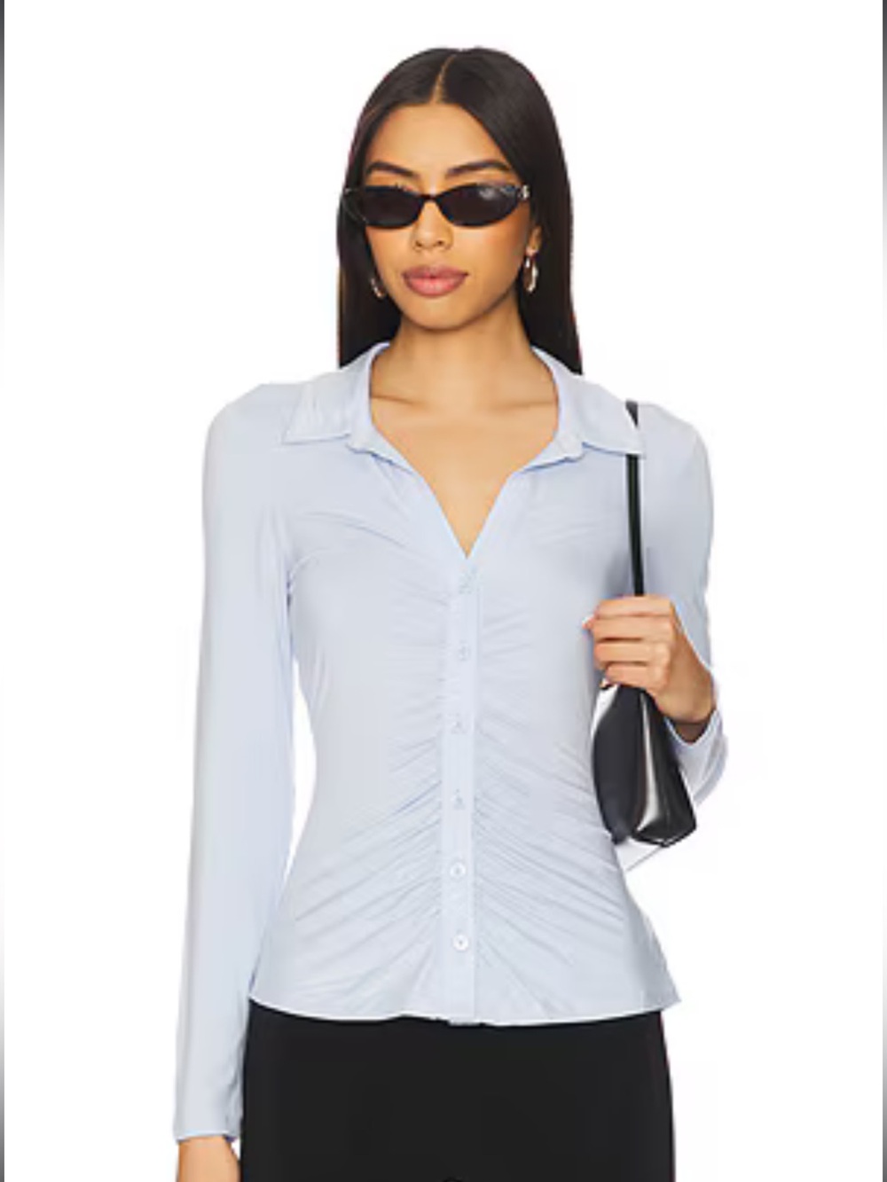 NEW! SANCTUARY Daydreamer Knit Collared Top in Sky Blue NWT